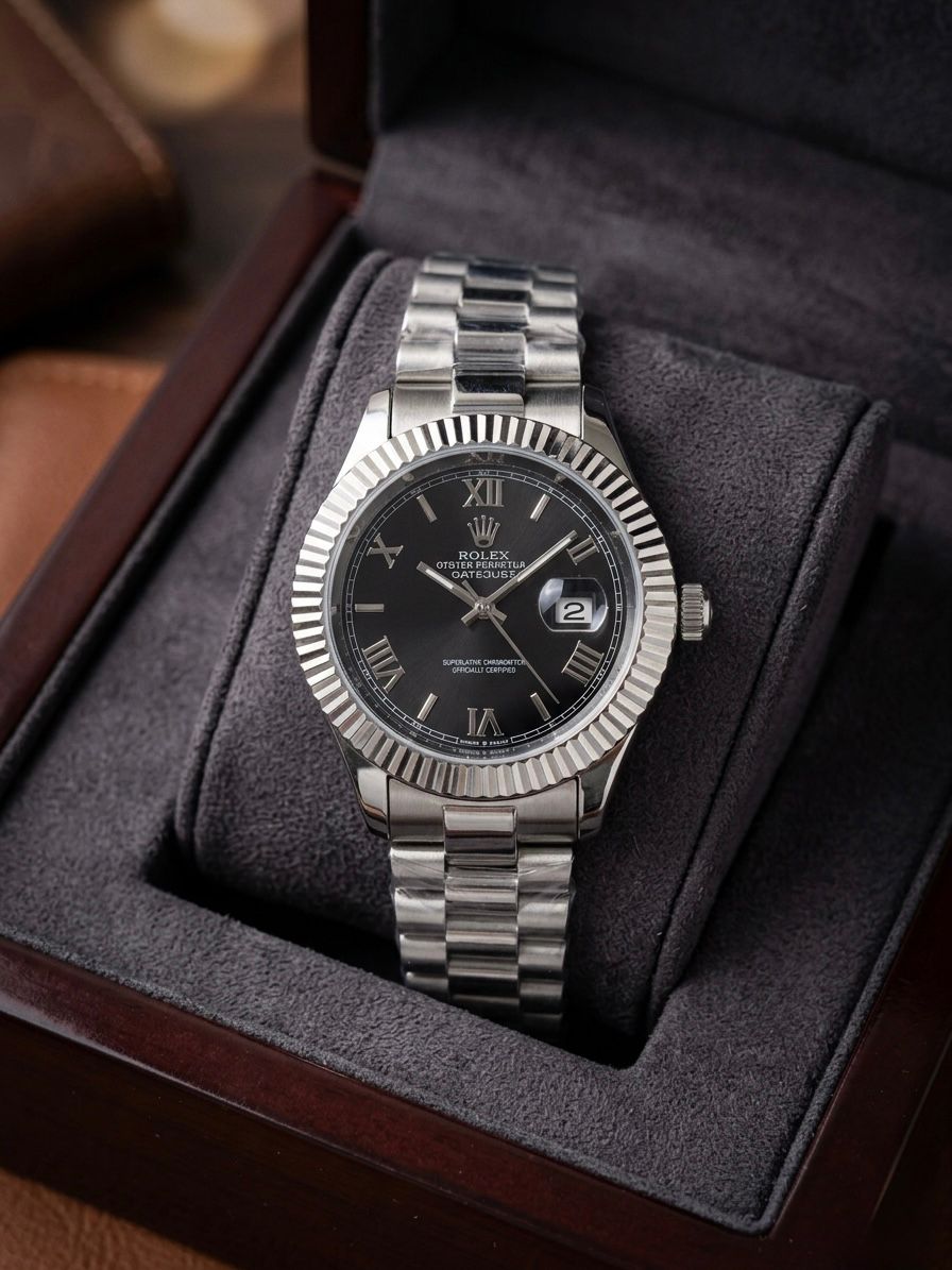 Role_x Oyster Perpetual DateJust Silver Black 161
