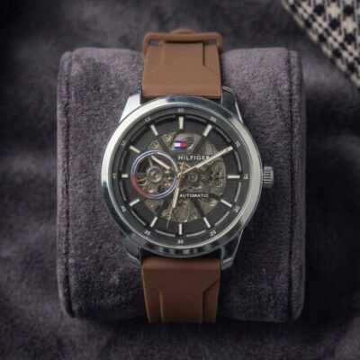 Tommy_hilfiger Automatic Silicon Brown-Silver-Black 261