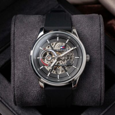 Tommy_Hilfiger Premium Automatic Silicon Silver Black 237