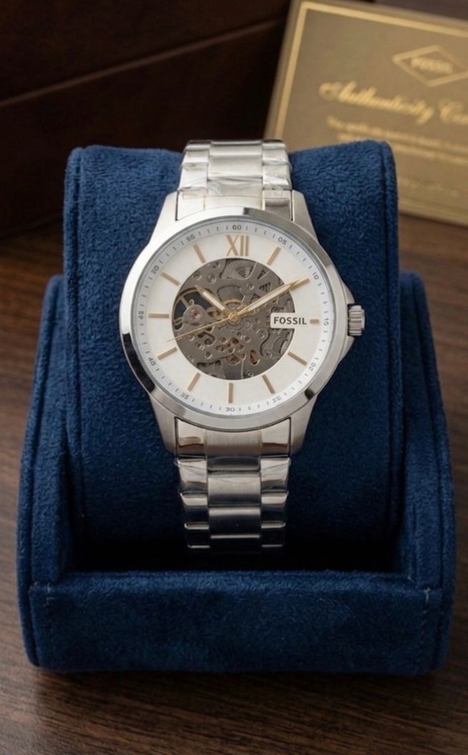 Fossi_l Townsman White Skeleton Automatic 124