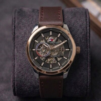 Tommy_Hilfiger Automatic Leather Belt 2 Tone Black Brown 294