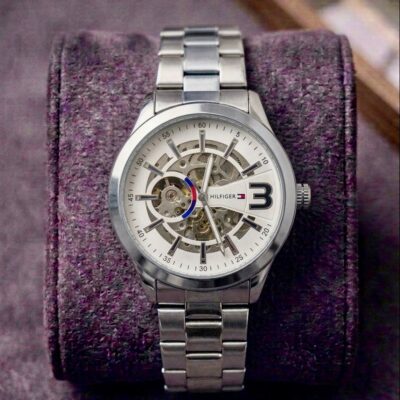 Tommy_Hilfiger Automatic Skeleton Silver White 296
