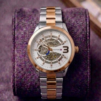 Tommy_Hilfiger Automatic Skeleton 2 Tone White 299