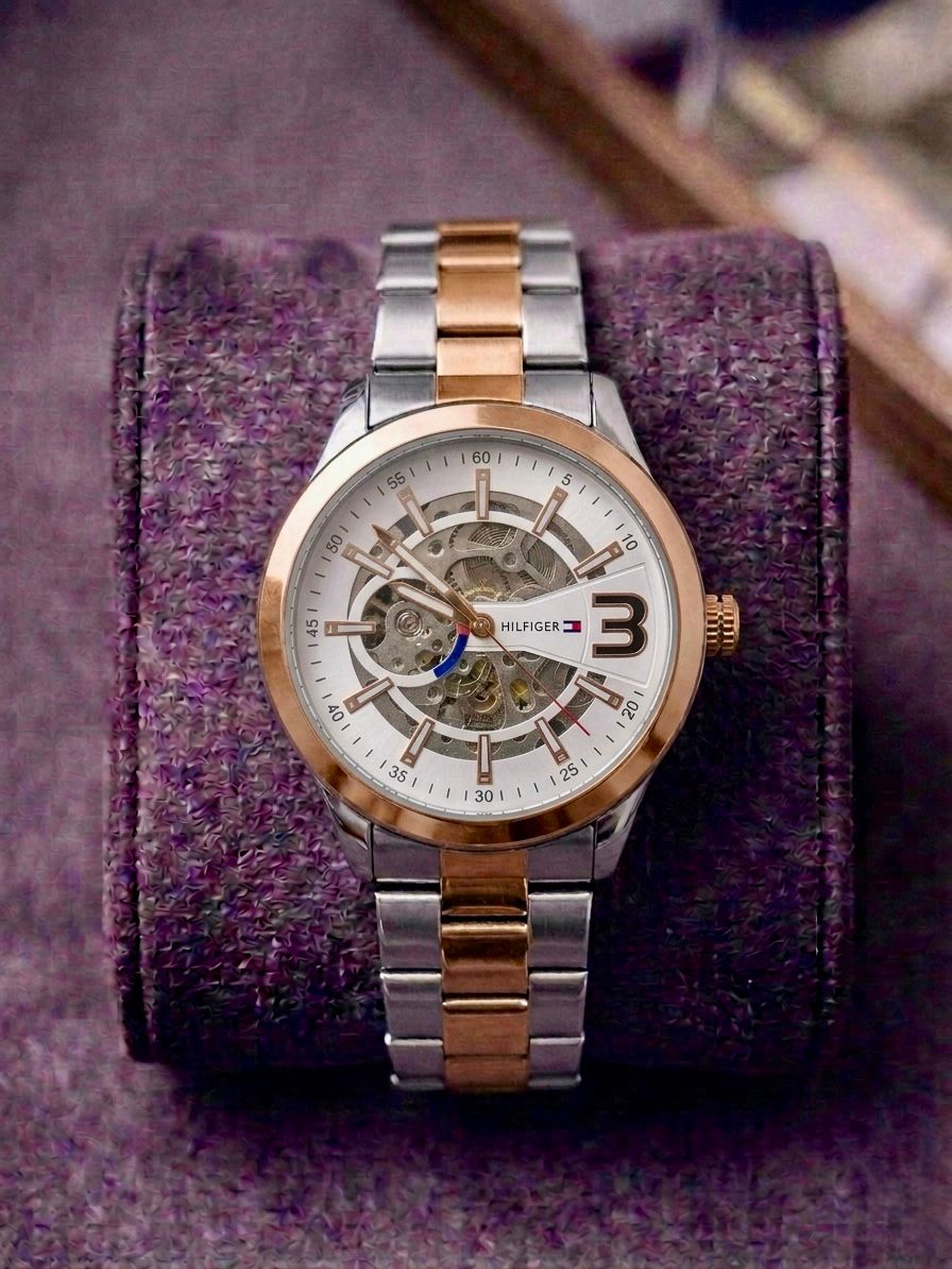 Tommy_Hilfiger Automatic Skeleton 2 Tone White 299