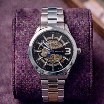 Tommy_Hilfiger Automatic Skeleton Silver Black 300
